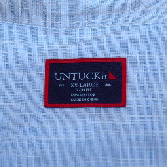 Light Blue Men's Shirt Untuckit XXL SLIMFIT - Picture 3 of 3